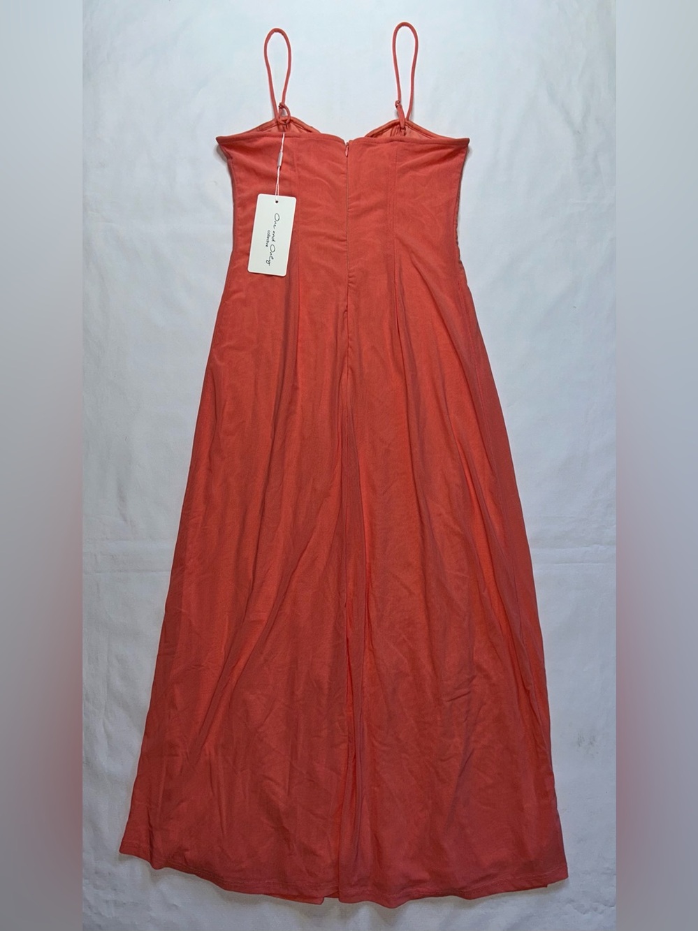 One & Only NWT Watermelon Pink Maxi Dress Spaghetti Strap Slip Dress L - Picture 7 of 8